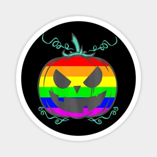 LGBT Gay Pride Halloween  Flag Scary Pumpkin Magnet